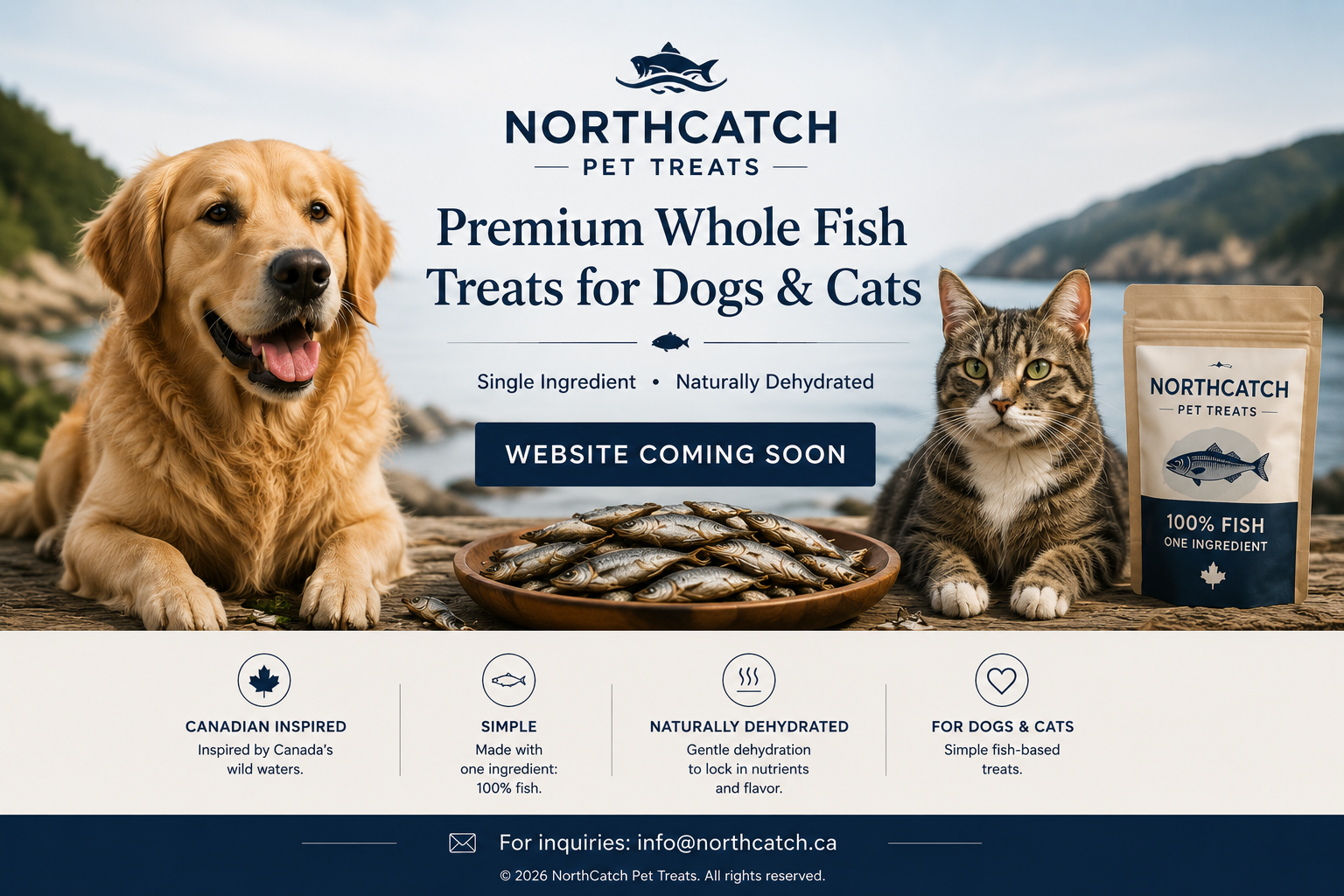 NorthCatch Pet Treats coming soon — premium whole fish treats for dogs and cats